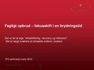 ifs seminaret marts 2012
