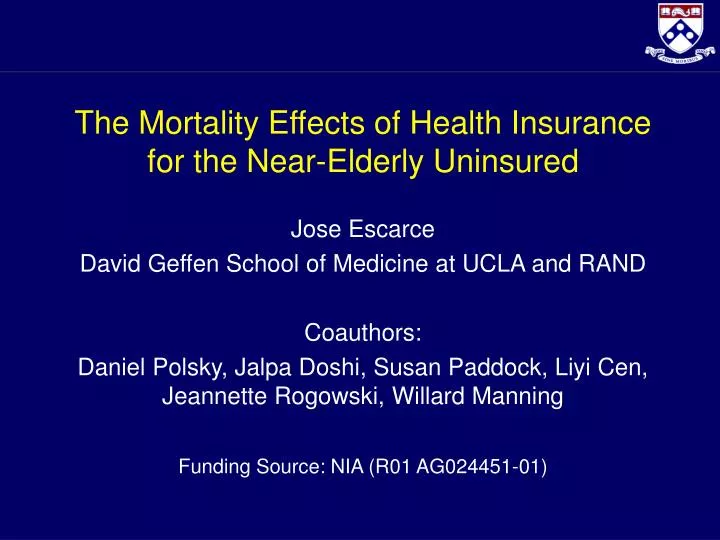 the mortality effects of health insurance for the near elderly uninsured