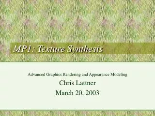 MP1: Texture Synthesis