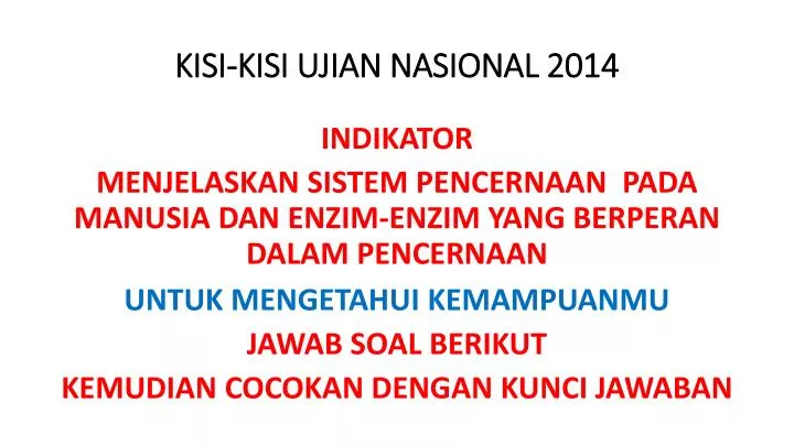 kisi kisi ujian nasional 2014