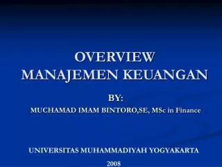 overview manajemen keuangan