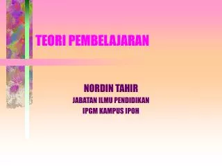 teori pembelajaran