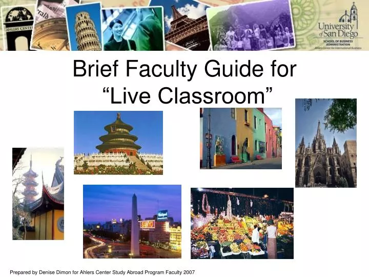 brief faculty guide for live classroom