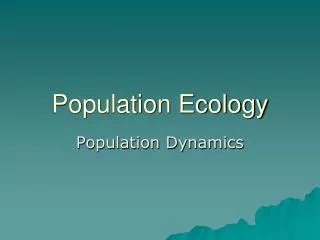 population ecology