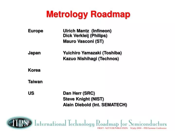 metrology roadmap
