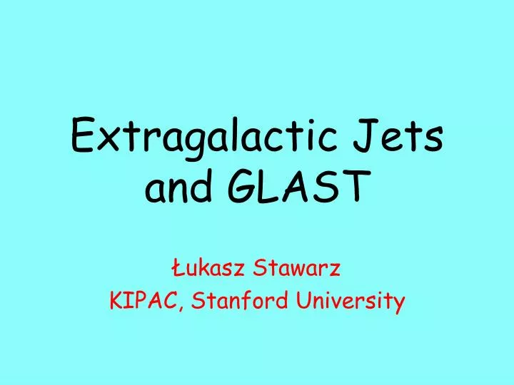 extragalactic jets and glast