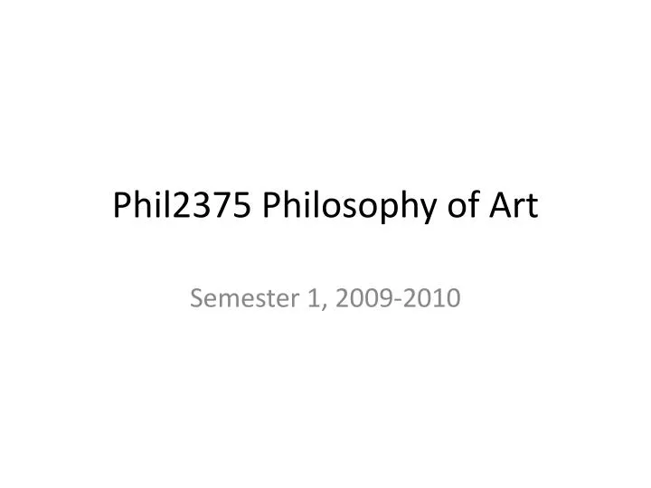 phil2375 philosophy of art