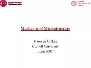 Markets and Microstructure
