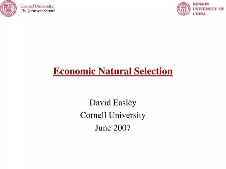 economic natural selection