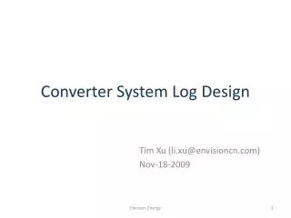 Converter System Log Design