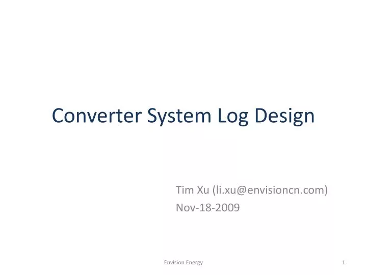 converter system log design