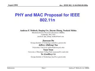 PHY and MAC Proposal for IEEE 802.11n