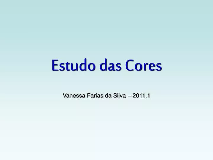 estudo das cores