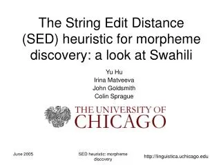 The String Edit Distance (SED) heuristic for morpheme discovery: a look at Swahili