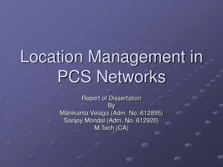 location management in pcs networks