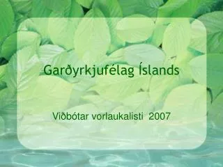 gar yrkjuf lag slands