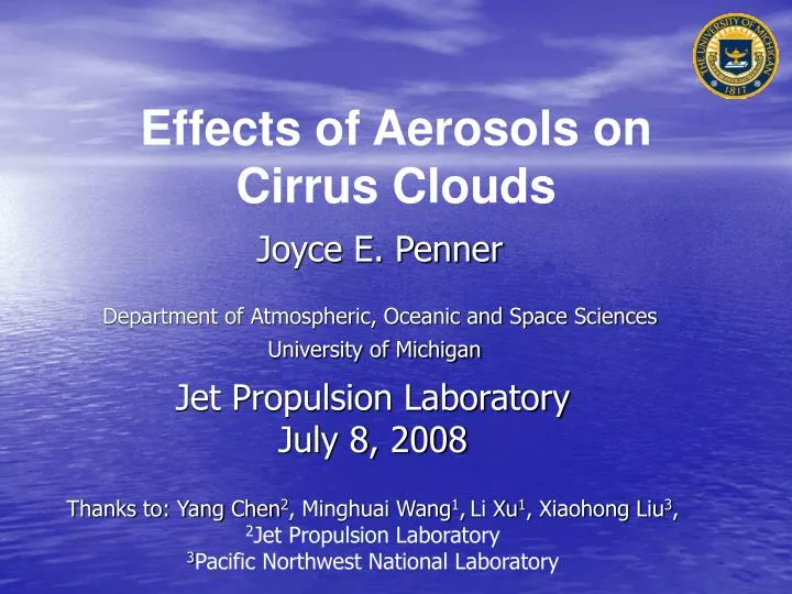effects of aerosols on cirrus clouds