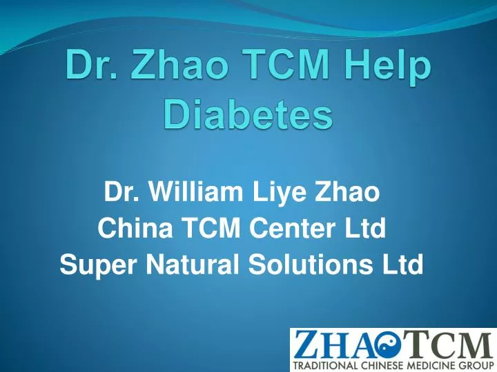 dr zhao tcm help diabetes