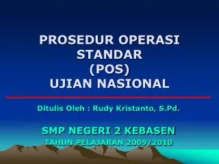 prosedur operasi standar pos ujian nasional