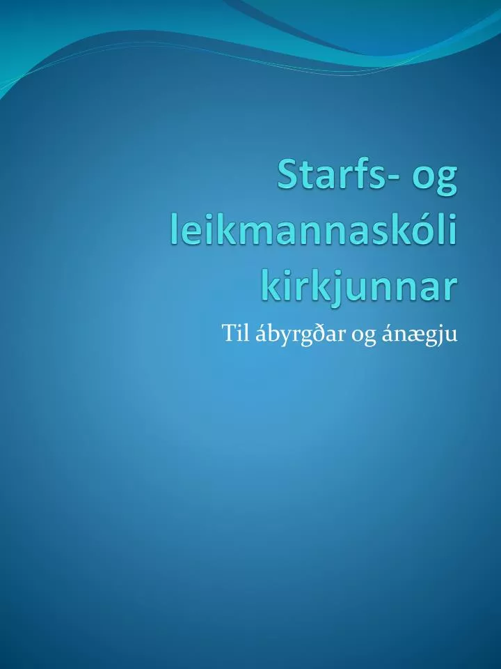 starfs og leikmannask li kirkjunnar