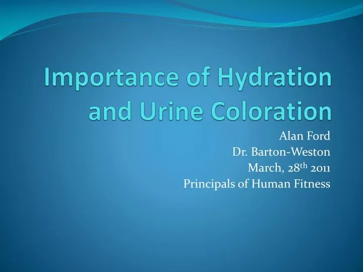 importance of hydration and urine coloration