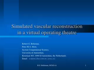 Simulated vascular reconstruction in a virtual operating theatre