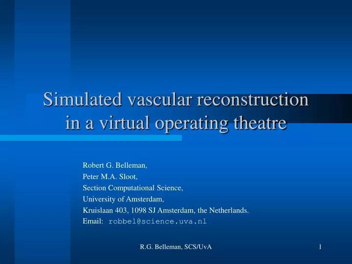 simulated vascular reconstruction in a virtual operating theatre