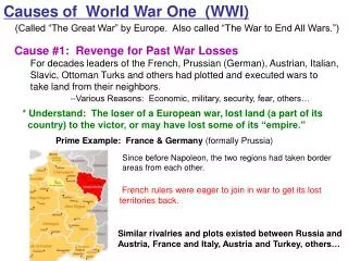 Cause #1: Revenge for Past War Losses