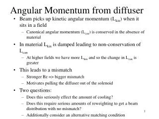 Angular Momentum from diffuser