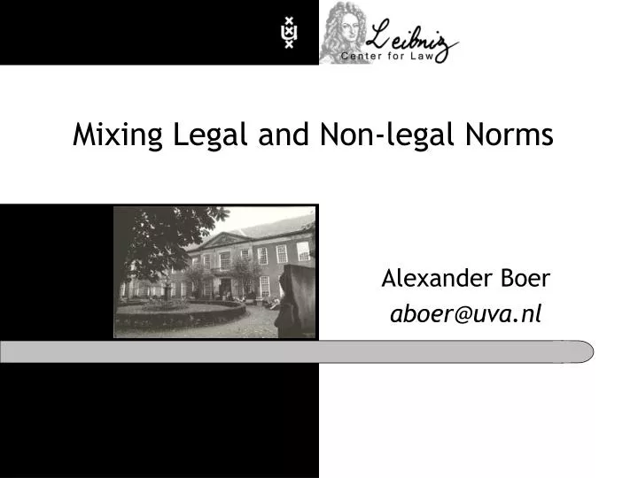 mixing legal and non legal norms