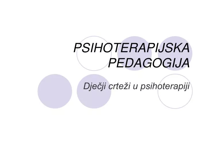 psihoterapijska pedagogija