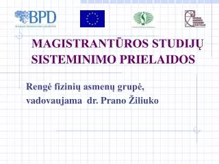 magistrant ros studij sisteminimo prielaidos