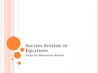 solving systems of equations
