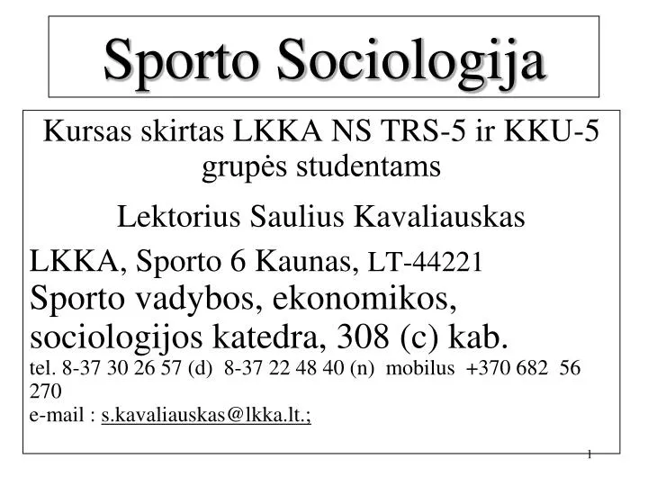 sporto sociologija