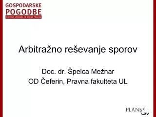 arbitra no re evanje sporov