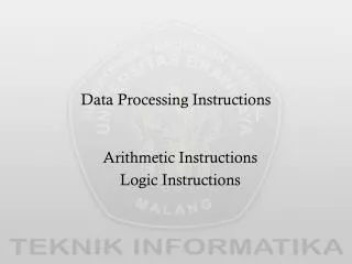 Data Processing Instructions