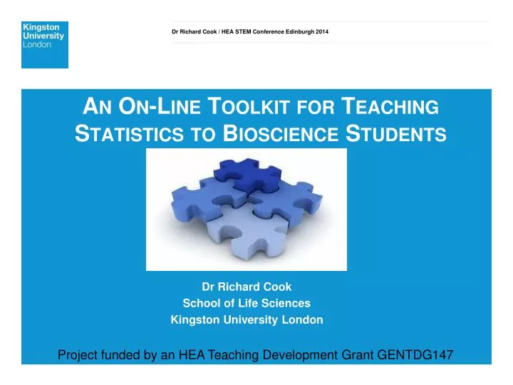 an on line toolkit for teaching statistics to bioscience students