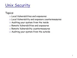 Unix Security