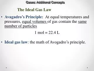 Gases: Additional Concepts