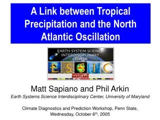 A Link between Tropical Precipitation and the North Atlantic Oscillation