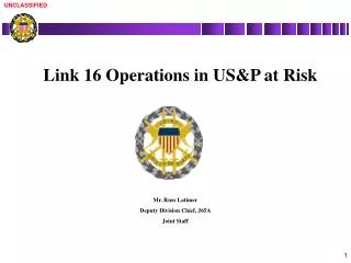 Link 16 Operations in US&amp;P at Risk