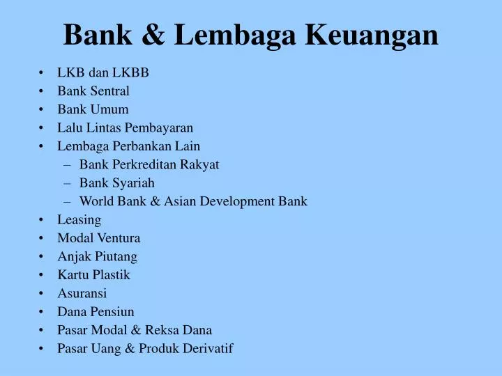 bank lembaga keuangan