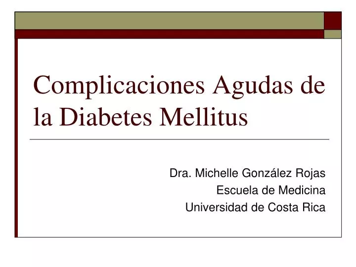 complicaciones agudas de la diabetes mellitus