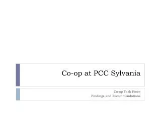 Co-op at PCC Sylvania