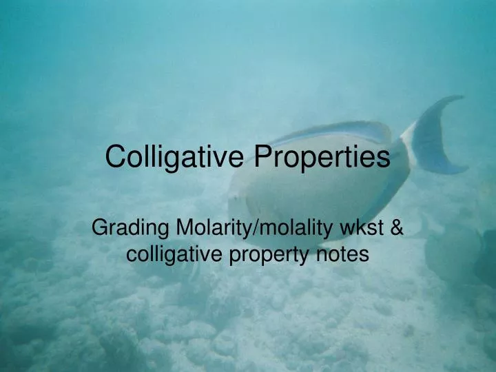 colligative properties