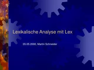 lexikalische analyse mit lex