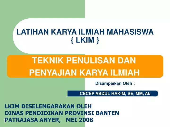 latihan karya ilmiah mahasiswa lkim