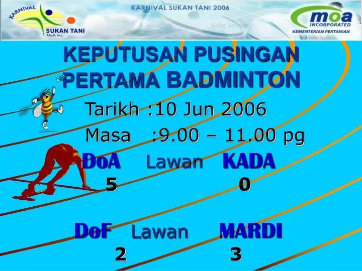 keputusan pusingan pertama badminton