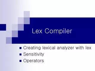 Lex Compiler