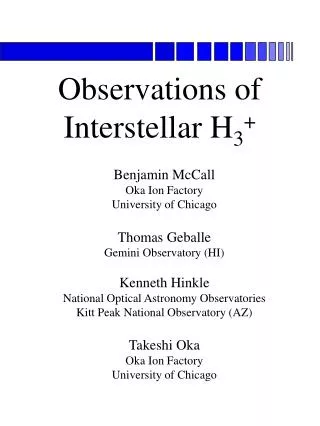 Observations of Interstellar H 3 +